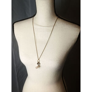 Bronze Colored Necklace with Three Pendents